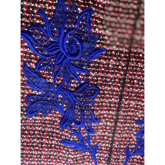 Marc Jacobs Runway Wool Floral Applique A-Line Wool Skirt 2 Red - Picture 11 of 16